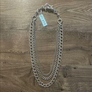 Sigma Beauty Elegant Silver Multi-Chain Necklace